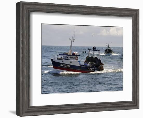 Fishing Boats Returning to Harbour, Guilvinec, Finistere, Brittany, France, Europe-Peter Richardson-Framed Photographic Print