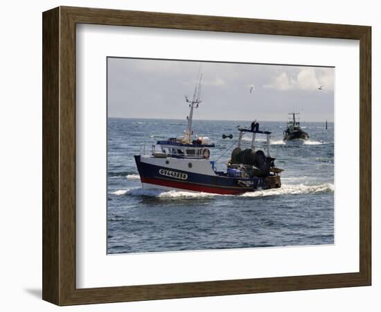 Fishing Boats Returning to Harbour, Guilvinec, Finistere, Brittany, France, Europe-Peter Richardson-Framed Photographic Print