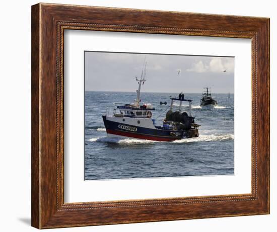 Fishing Boats Returning to Harbour, Guilvinec, Finistere, Brittany, France, Europe-Peter Richardson-Framed Photographic Print