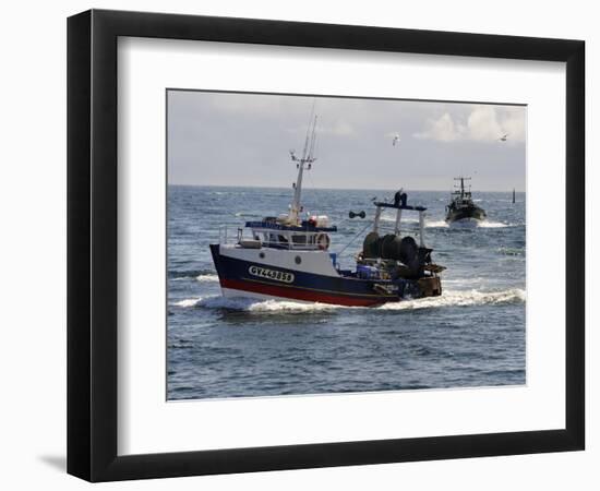 Fishing Boats Returning to Harbour, Guilvinec, Finistere, Brittany, France, Europe-Peter Richardson-Framed Photographic Print