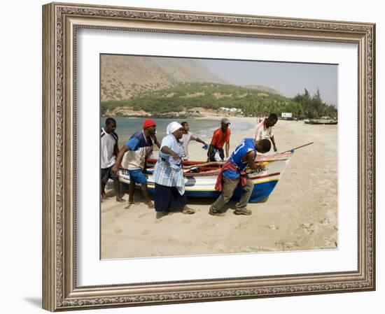 Fishing Boats, Tarrafal, Santiago, Cape Verde Islands, Africa-R H Productions-Framed Photographic Print