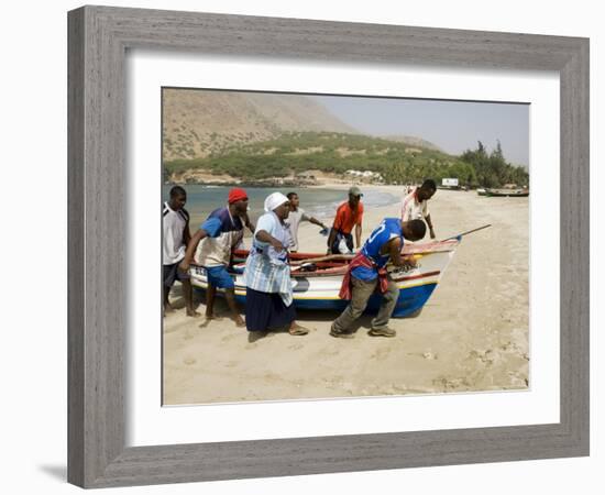 Fishing Boats, Tarrafal, Santiago, Cape Verde Islands, Africa-R H Productions-Framed Photographic Print