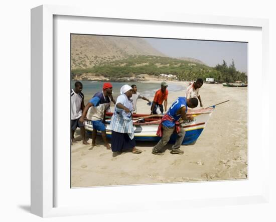 Fishing Boats, Tarrafal, Santiago, Cape Verde Islands, Africa-R H Productions-Framed Photographic Print