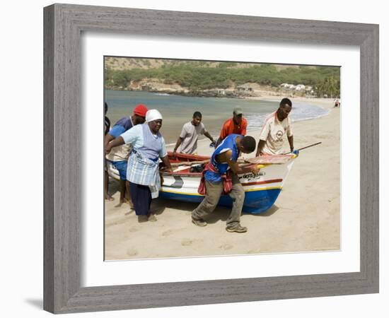 Fishing Boats, Tarrafal, Santiago, Cape Verde Islands, Africa-R H Productions-Framed Photographic Print