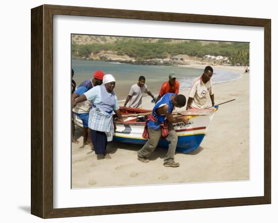 Fishing Boats, Tarrafal, Santiago, Cape Verde Islands, Africa-R H Productions-Framed Photographic Print