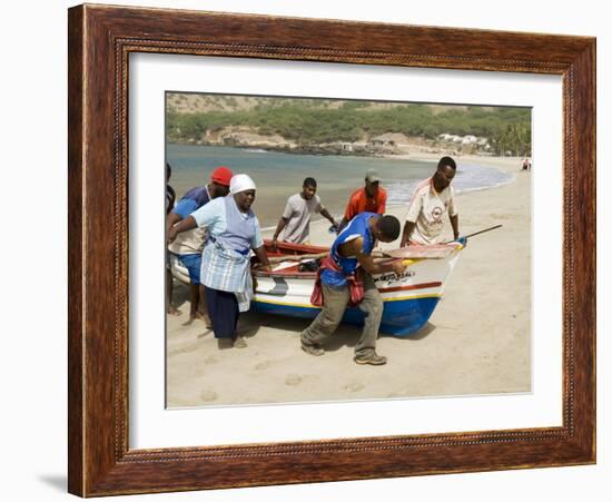 Fishing Boats, Tarrafal, Santiago, Cape Verde Islands, Africa-R H Productions-Framed Photographic Print