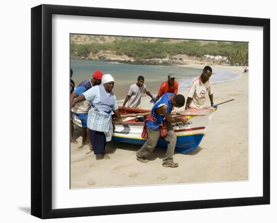 Fishing Boats, Tarrafal, Santiago, Cape Verde Islands, Africa-R H Productions-Framed Photographic Print