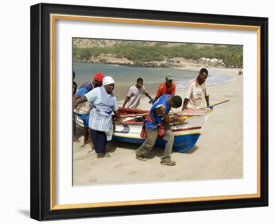 Fishing Boats, Tarrafal, Santiago, Cape Verde Islands, Africa-R H Productions-Framed Photographic Print