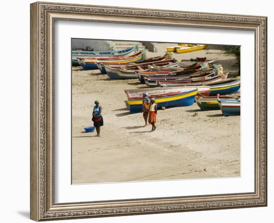 Fishing Boats, Tarrafal, Santiago, Cape Verde Islands, Africa-R H Productions-Framed Photographic Print