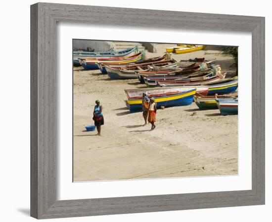 Fishing Boats, Tarrafal, Santiago, Cape Verde Islands, Africa-R H Productions-Framed Photographic Print