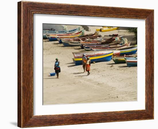 Fishing Boats, Tarrafal, Santiago, Cape Verde Islands, Africa-R H Productions-Framed Photographic Print