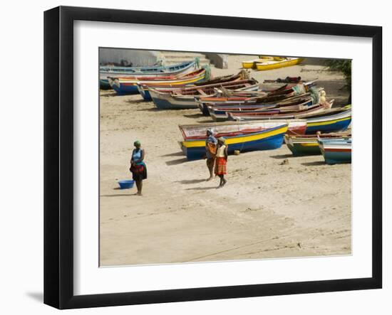 Fishing Boats, Tarrafal, Santiago, Cape Verde Islands, Africa-R H Productions-Framed Photographic Print