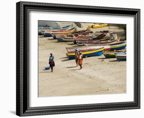 Fishing Boats, Tarrafal, Santiago, Cape Verde Islands, Africa-R H Productions-Framed Photographic Print