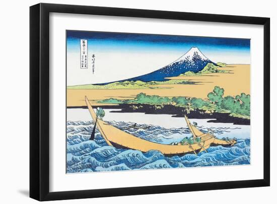 Fishing Boats Within View of Mount Fuji-Katsushika Hokusai-Framed Art Print