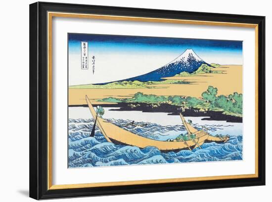 Fishing Boats Within View of Mount Fuji-Katsushika Hokusai-Framed Art Print