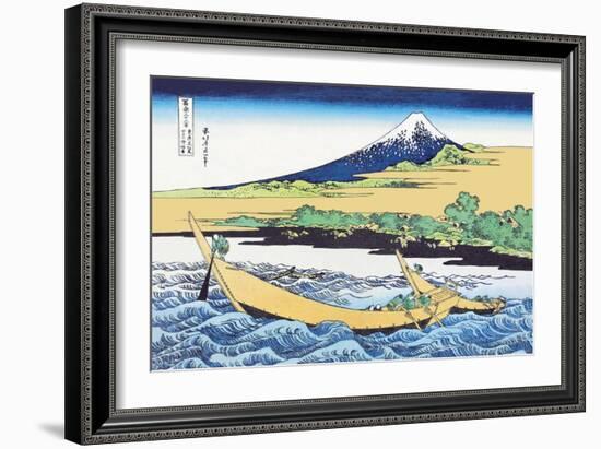 Fishing Boats Within View of Mount Fuji-Katsushika Hokusai-Framed Art Print