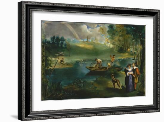 Fishing, c.1862-63-Edouard Manet-Framed Giclee Print