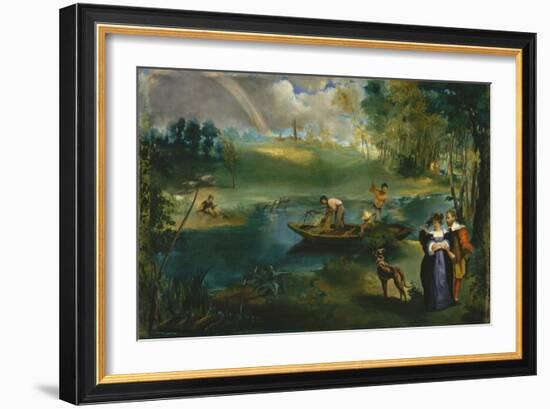 Fishing, c.1862-63-Edouard Manet-Framed Giclee Print