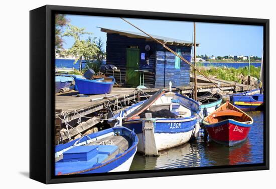Fishing Cabin and Ancient Fishing Boats-Guy Thouvenin-Framed Premier Image Canvas