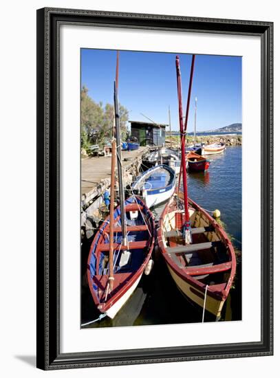 Fishing Cabin and Ancient Fishing Boats-Guy Thouvenin-Framed Photographic Print