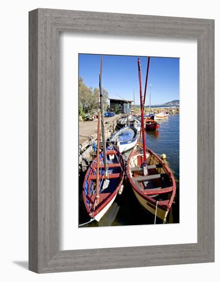 Fishing Cabin and Ancient Fishing Boats-Guy Thouvenin-Framed Photographic Print