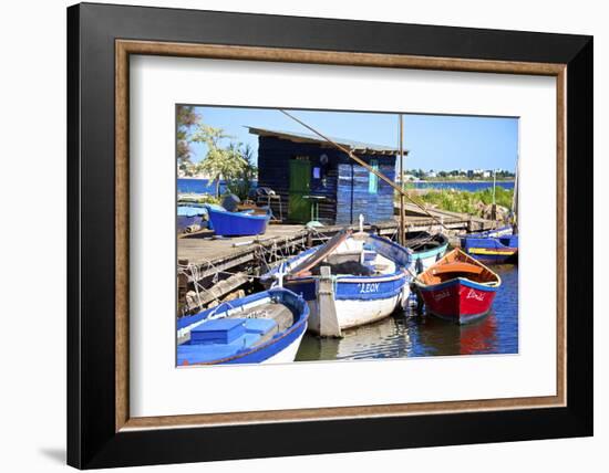 Fishing Cabin and Ancient Fishing Boats-Guy Thouvenin-Framed Photographic Print