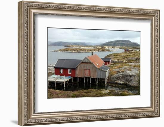 Fishing Cabin on the Island of Villa Near Rorvik, West Norway, Norway, Scandinavia, Europe-David Lomax-Framed Photographic Print