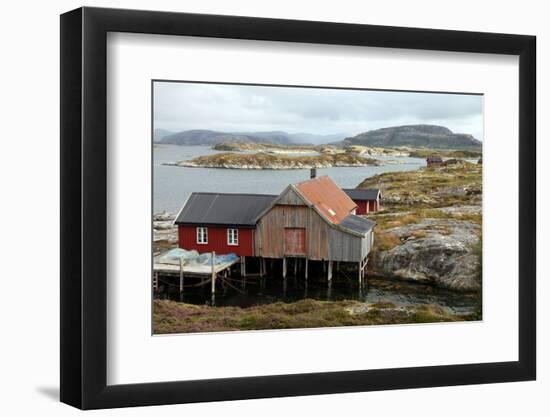 Fishing Cabin on the Island of Villa Near Rorvik, West Norway, Norway, Scandinavia, Europe-David Lomax-Framed Photographic Print