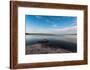 Fishing Cone Jutting Out Into Yellowstone Lake Below Stars, Yellowstone National Park, Wyoming-Mike Cavaroc-Framed Photographic Print