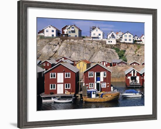 Fishing Cottages, Smogen, Sweden-Walter Bibikow-Framed Photographic Print