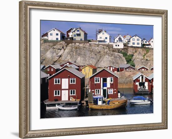 Fishing Cottages, Smogen, Sweden-Walter Bibikow-Framed Photographic Print