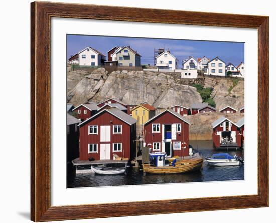 Fishing Cottages, Smogen, Sweden-Walter Bibikow-Framed Photographic Print