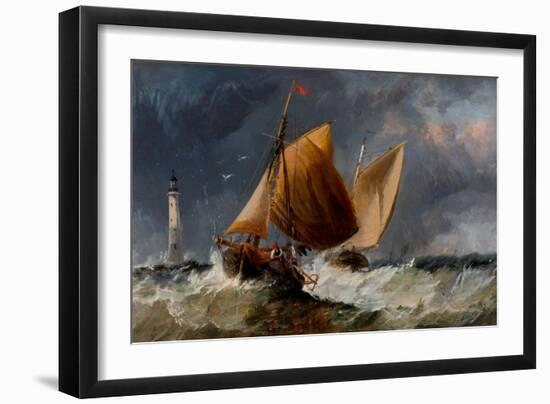 Fishing Craft Off the Eddystone Lighthouse-Richard Beavis-Framed Giclee Print