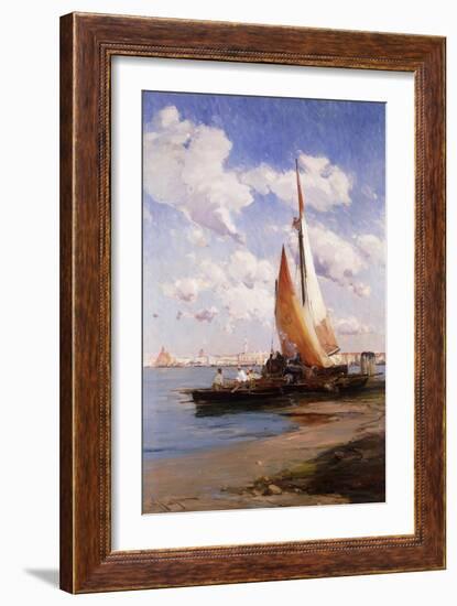 Fishing Craft with the Rivere Degli Schiavoni, Venice, Beyond-E. Aubrey Hunt-Framed Giclee Print