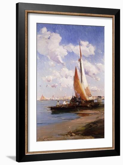 Fishing Craft with the Rivere Degli Schiavoni, Venice, Beyond-E. Aubrey Hunt-Framed Giclee Print