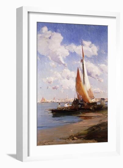 Fishing Craft with the Rivere Degli Schiavoni, Venice, Beyond-E. Aubrey Hunt-Framed Giclee Print