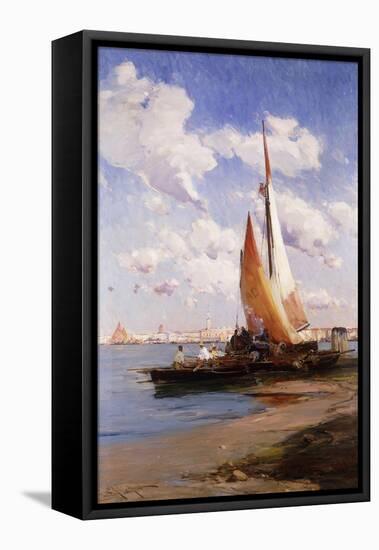 Fishing Craft with the Rivere Degli Schiavoni, Venice, Beyond-E. Aubrey Hunt-Framed Premier Image Canvas