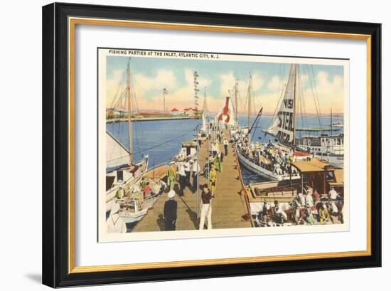 Fishing Docks, Atlantic City, New Jersey-null-Framed Art Print