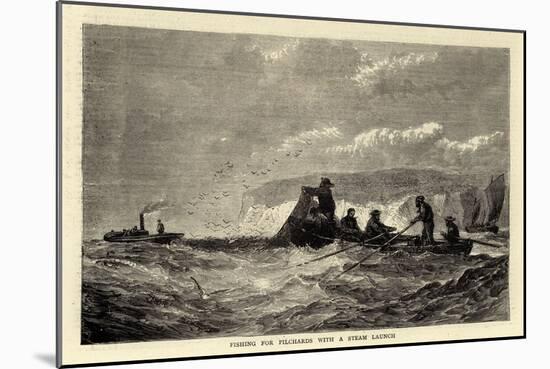 Fishing for Pilchards with a Steam Launch-null-Mounted Giclee Print