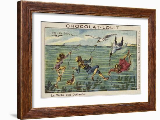 Fishing for Seagulls in the Year 2000-null-Framed Giclee Print