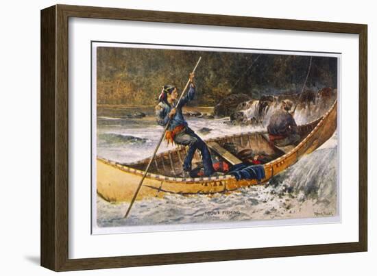 Fishing for Trout in Rapids Canada-Frank Feller-Framed Art Print