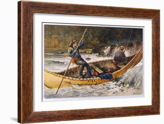 Fishing for Trout in Rapids Canada-Frank Feller-Framed Art Print