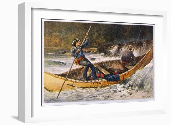 Fishing for Trout in Rapids Canada-Frank Feller-Framed Art Print