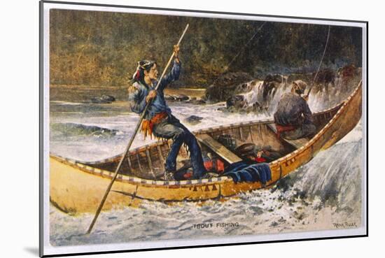 Fishing for Trout in Rapids Canada-Frank Feller-Mounted Art Print