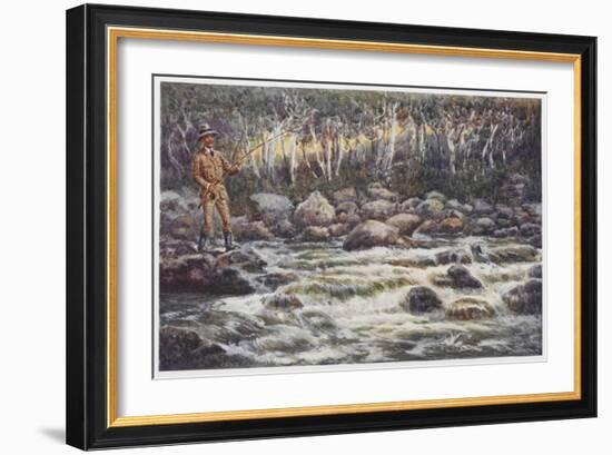 Fishing for Trout in the Snowy River Australia-Percy F.s. Spence-Framed Art Print