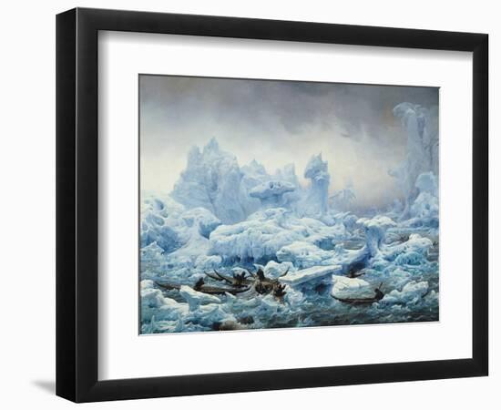 Fishing for Walrus in the Arctic Ocean, 1841-Francois Auguste Biard-Framed Giclee Print