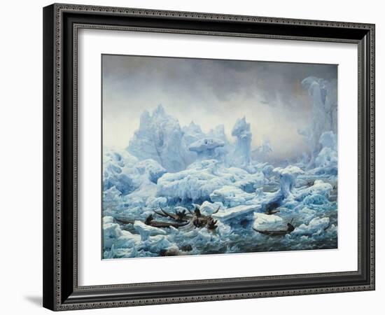 Fishing for Walrus in the Arctic Ocean, 1841-Francois Auguste Biard-Framed Giclee Print