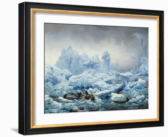 Fishing for Walrus in the Arctic Ocean, 1841-Francois Auguste Biard-Framed Giclee Print