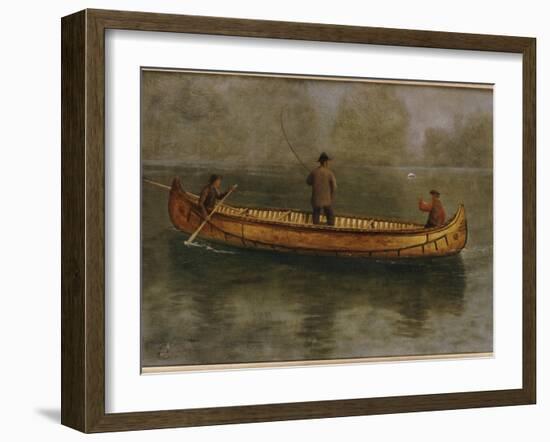 Fishing from a Canoe-Albert Bierstadt-Framed Giclee Print