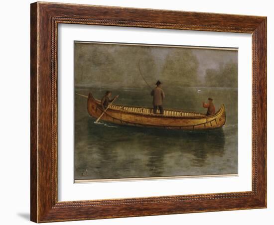 Fishing from a Canoe-Albert Bierstadt-Framed Giclee Print